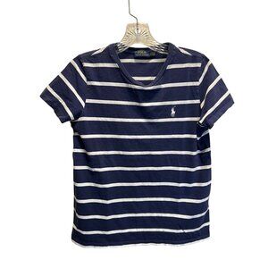 Polo Ralph Lauren Navy & White Striped Short Sleeve T-Shirt M